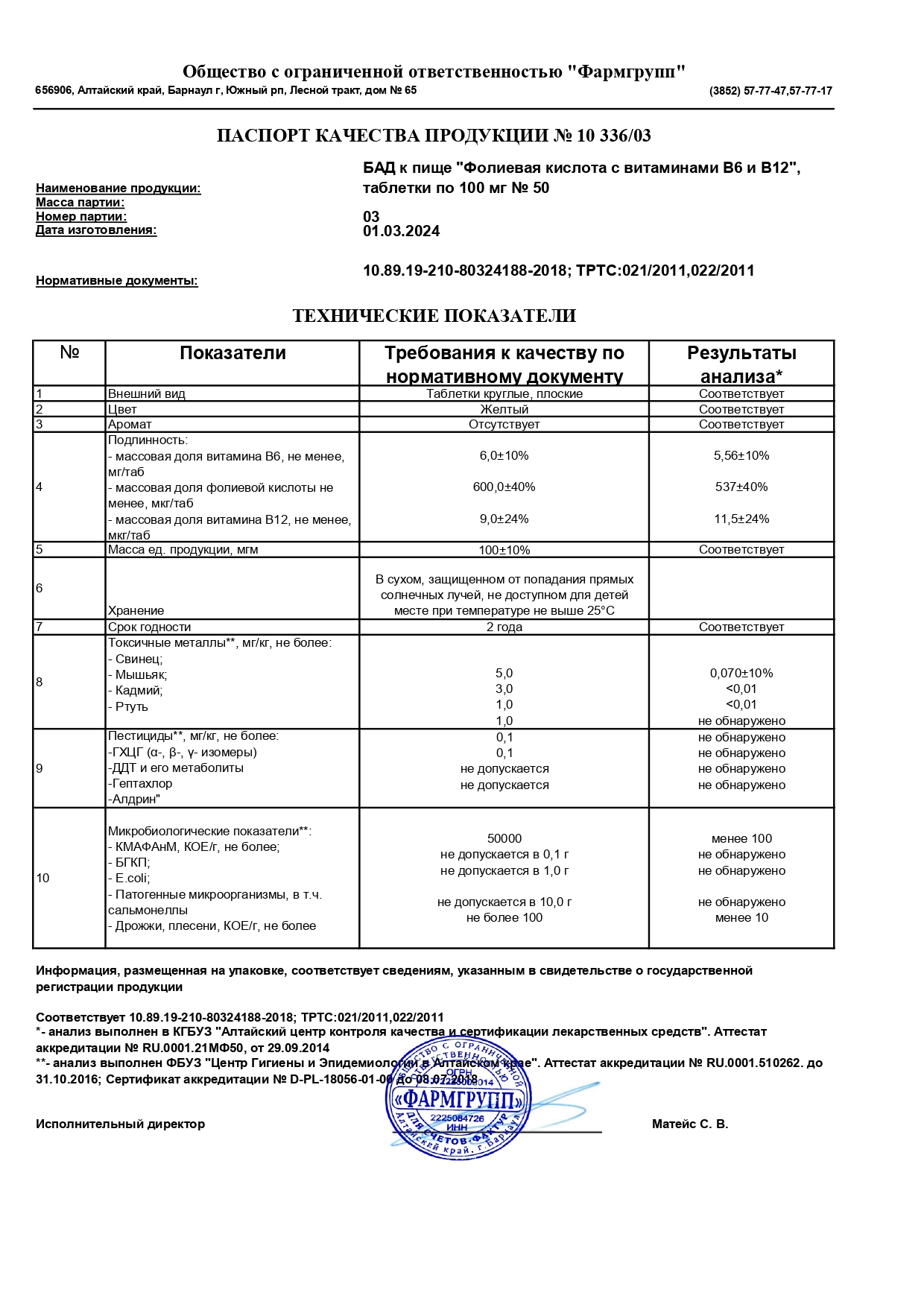 Паспорт №032024